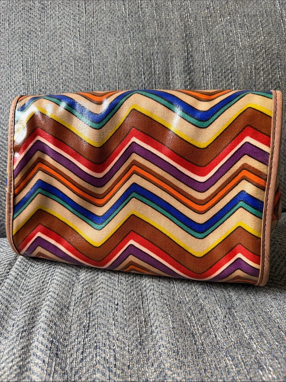 Fossil Multicolored Coated Canvas Cosmetic Bag